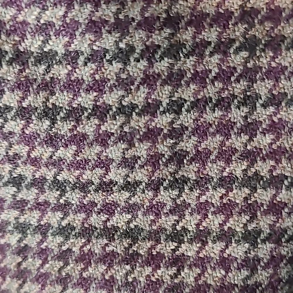 Akris Cashmere Plaid Skirt 6 Houndstooth Burgundy Brown Old Money Luxury Preppy - Picture 3 of 9